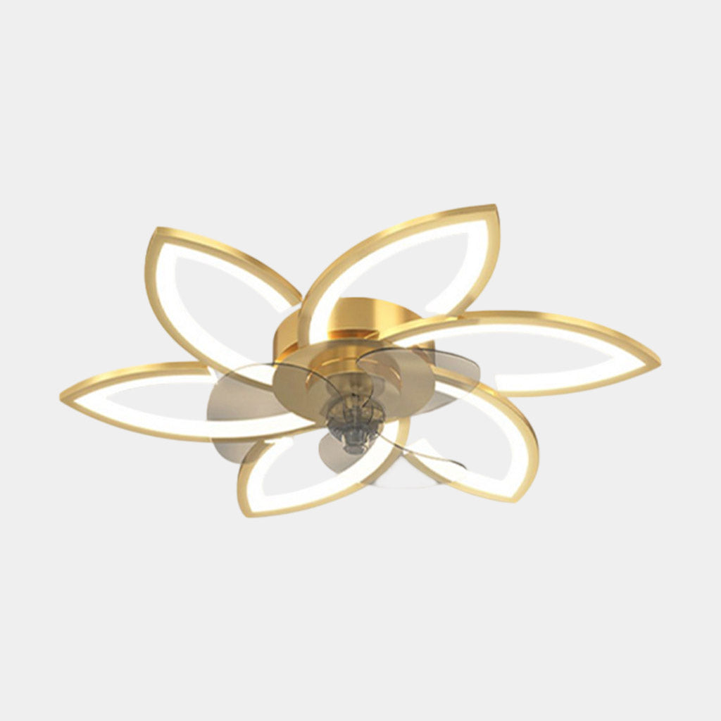 Flower Ceiling Fan with Light Semi-Flush, 3 Colors