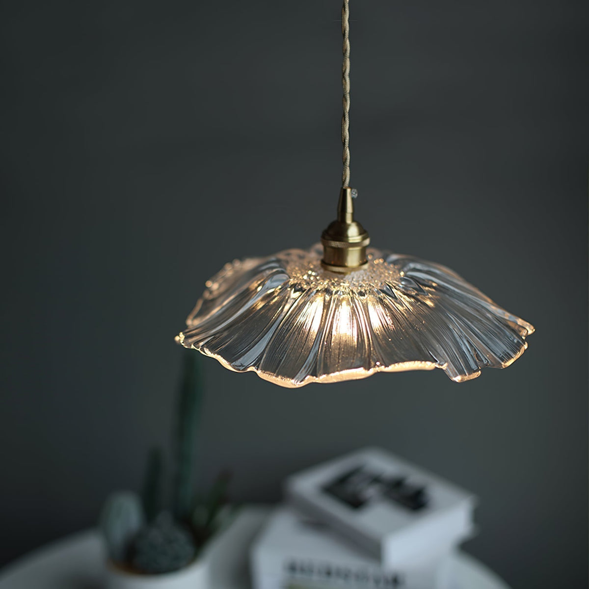 Aurvarira Art Brass Glass Pendant Lamp