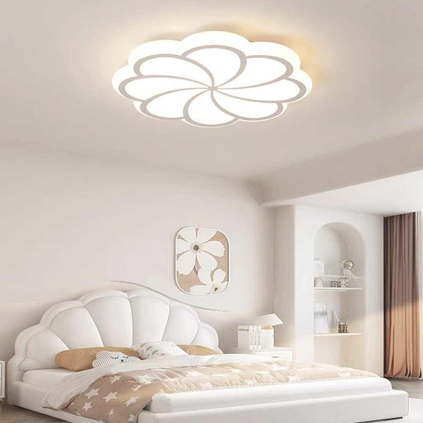 Flush Mount Ceiling Light Decorative Flower, White