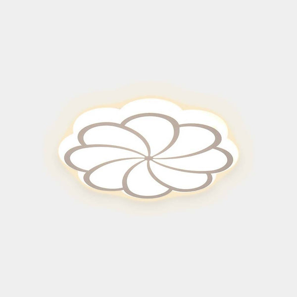 Flush Mount Ceiling Light Decorative Flower, White