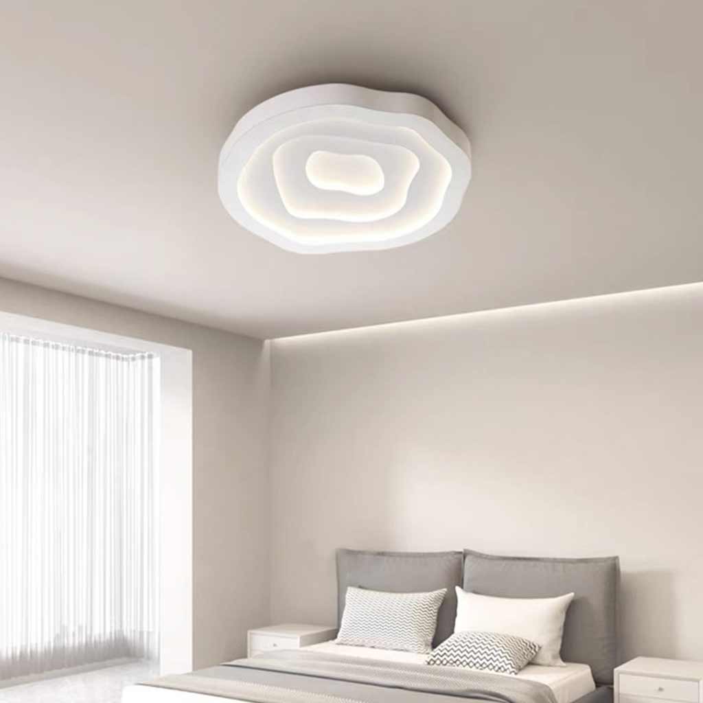 Flush Mount Ceiling Light Elegant Metal Geometric Flower, White