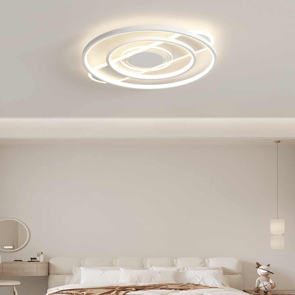Flush Mount Ceiling Light Geometric LED Dimmable Full Spectrum, White