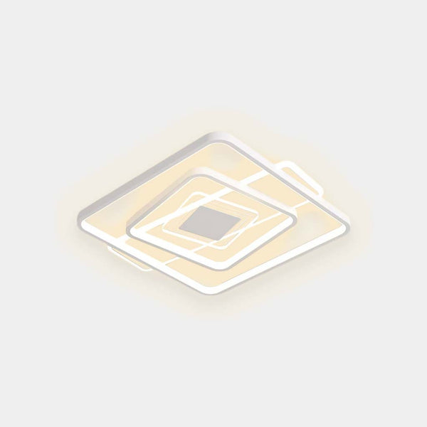 Flush Mount Ceiling Light Geometric LED Dimmable Full Spectrum, White