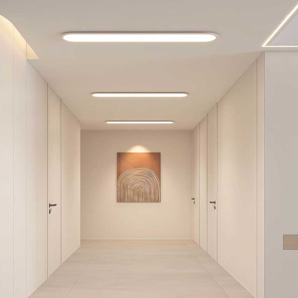 Flush Mount Ceiling Light LED Modern Rounded Rectangle, White