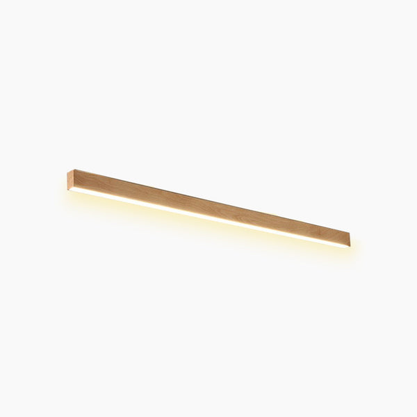 Flush Mount Ceiling Light Minimalist Linear Dimmable LED, Log/Walnut Color