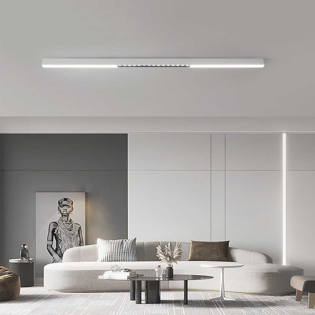 Flush Mount Ceiling Light Minimalist Long Linear Anti-Glare LED Dimmable