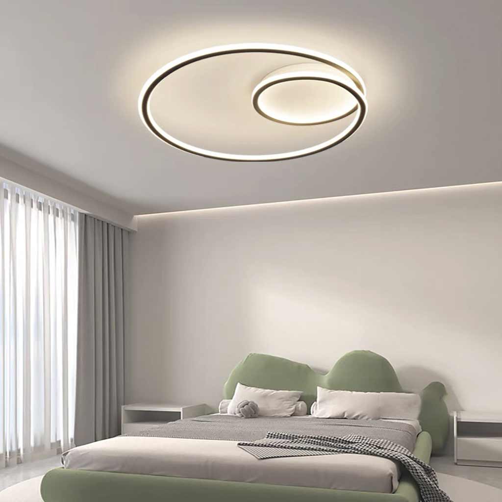 Flush Mount Ceiling Light Minimalist Circle Dimmable LED, Black / White