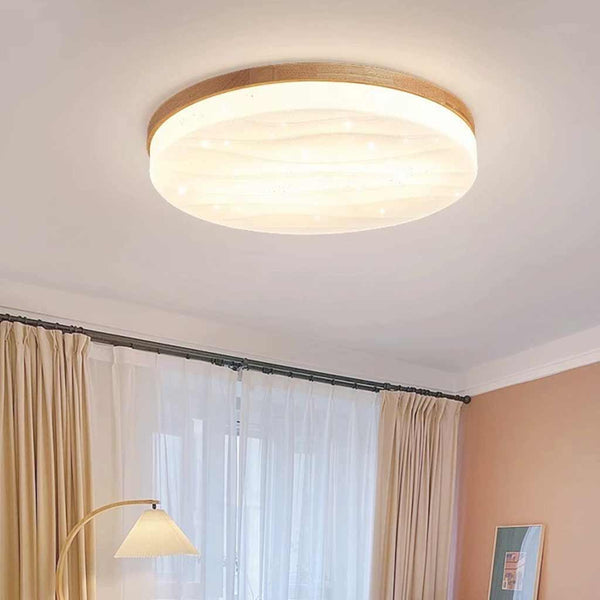 Flush Mount Ceiling Light Modern Geometric Wood