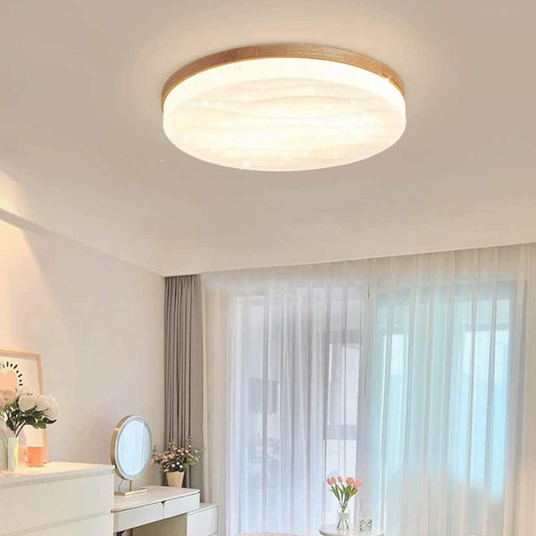 Flush Mount Ceiling Light Modern Geometric Wood