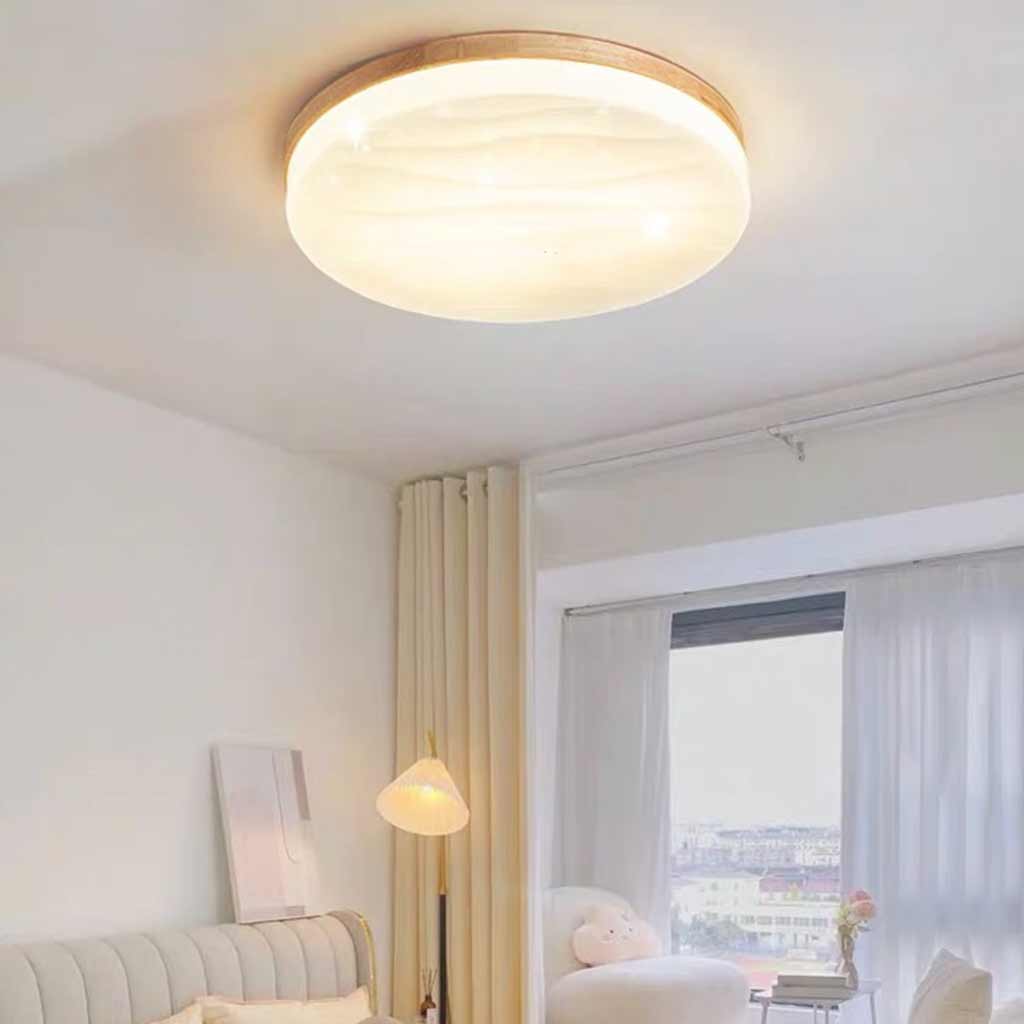Flush Mount Ceiling Light Modern Geometric Wood