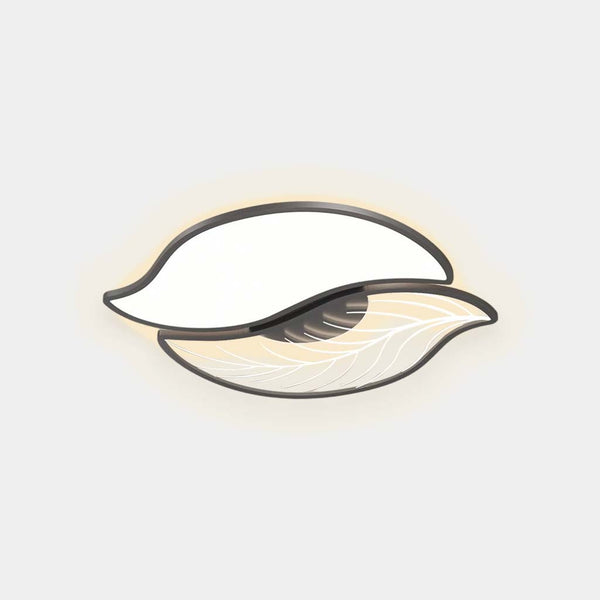 Flush Mount Ceiling Light Unique Leaf LED Dimmable, White/Black