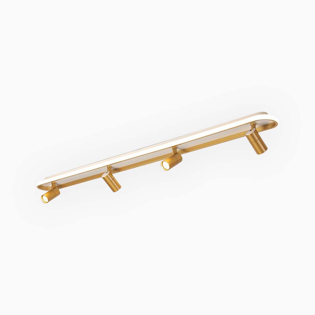 Flush Mount Ceiling Track Lighting Spotlight Stylish Linear LED, Gold & White