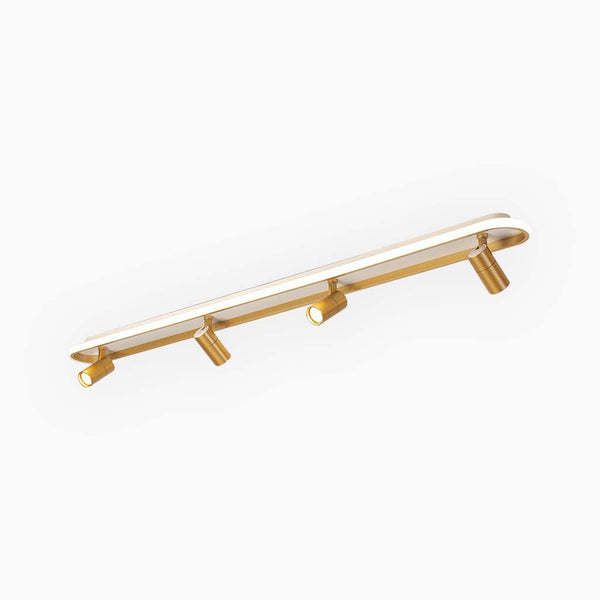 Flush Mount Ceiling Track Lighting Spotlight Stylish Linear LED, Gold & White
