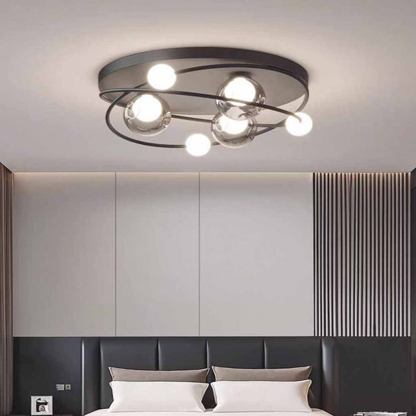 Flush Mount Globe Ceiling Light Italian 6-Light Round LED