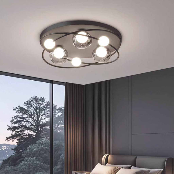 Flush Mount Globe Ceiling Light Italian 6-Light Round LED