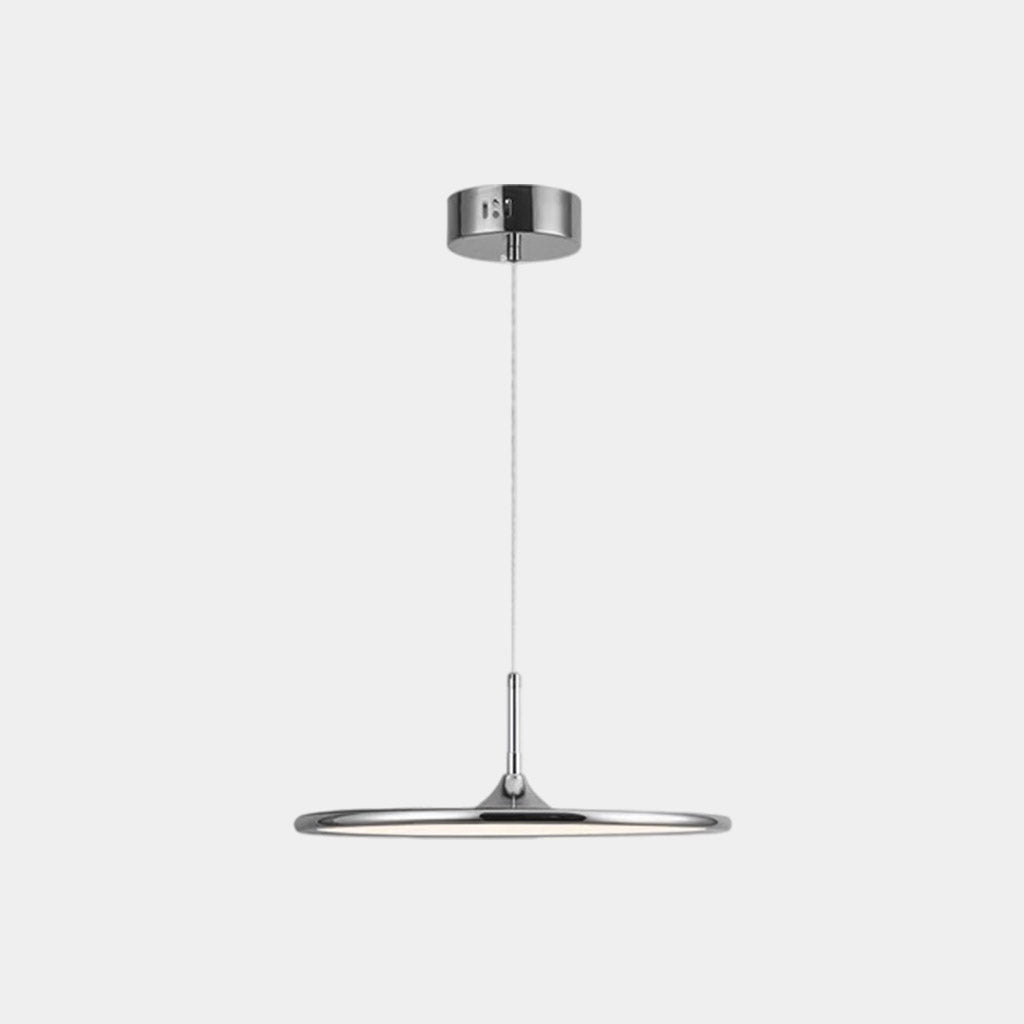 Flying Saucer Pendant Light Italian Round LED, Chrome / Black