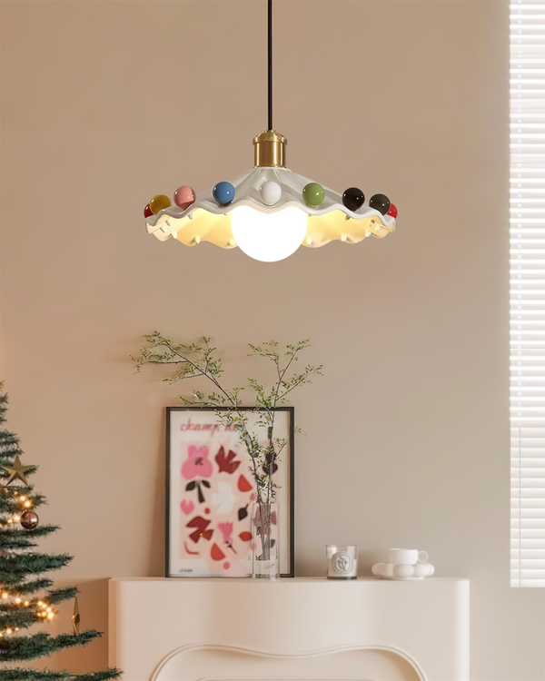 Pixen Wavy Ceramic Shade Pendant Lamp