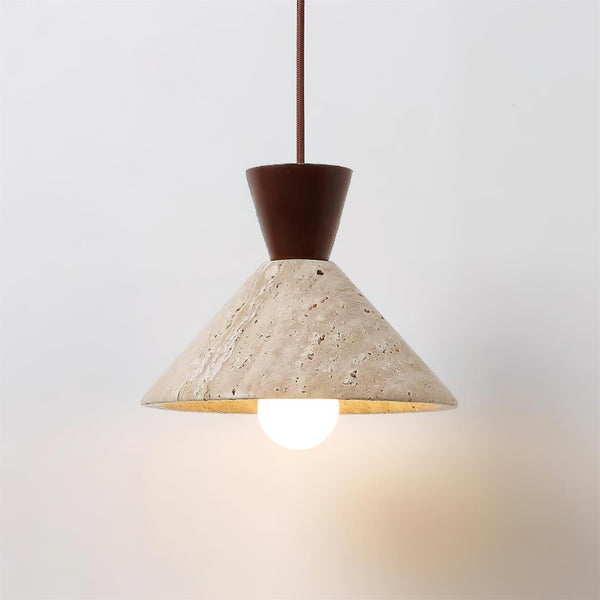 Ritta Travertine Pendant Lamp Hat Shape