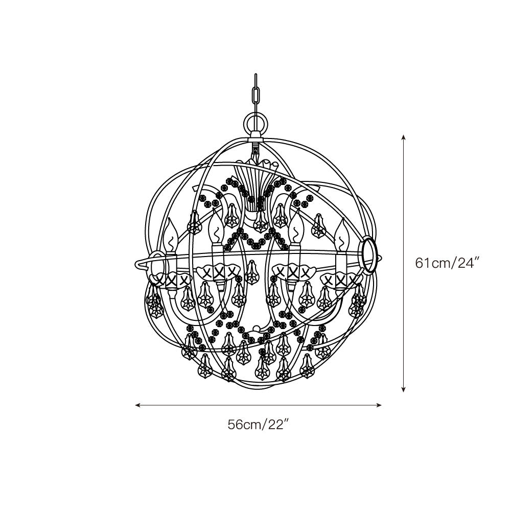 Sylirara Traditional Single Orb Crystal Pendant Lamp