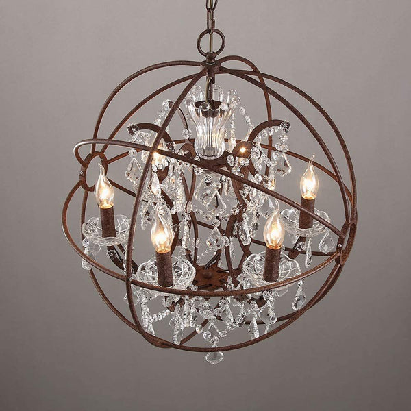 Sylirara Traditional Single Orb Crystal Pendant Lamp