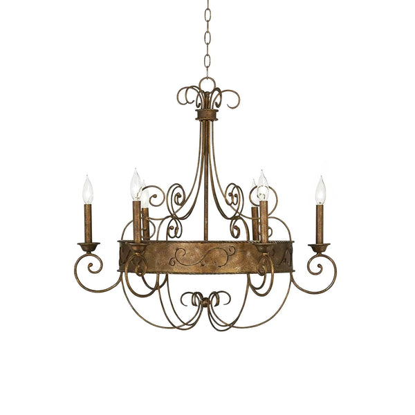 Itheira Vintage Industrial Rust Candlestick Chandelier
