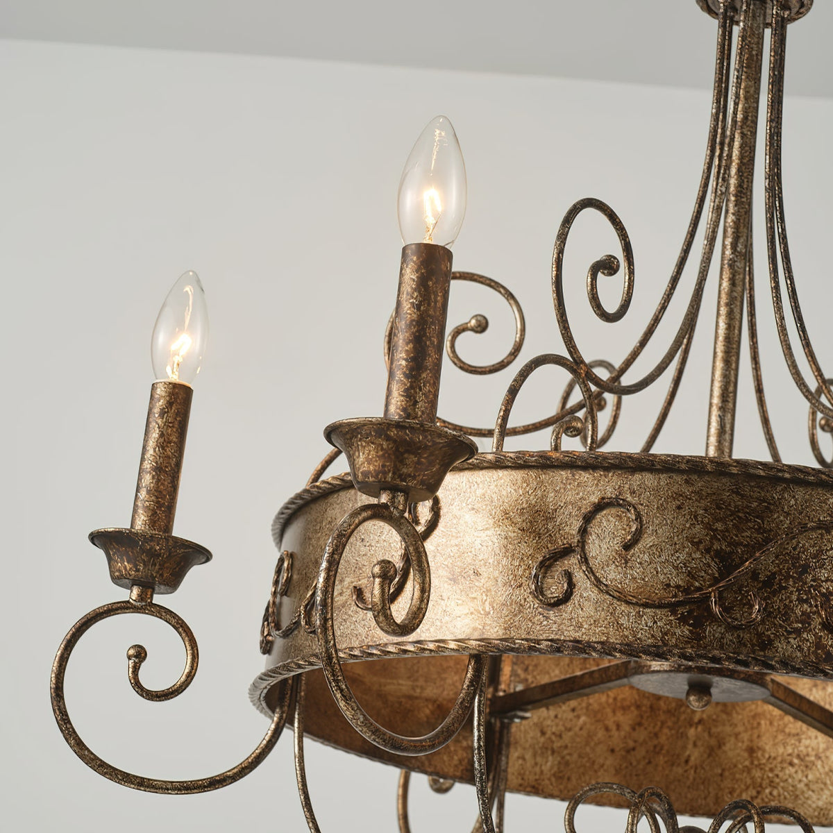 Itheira Vintage Industrial Rust Candlestick Chandelier