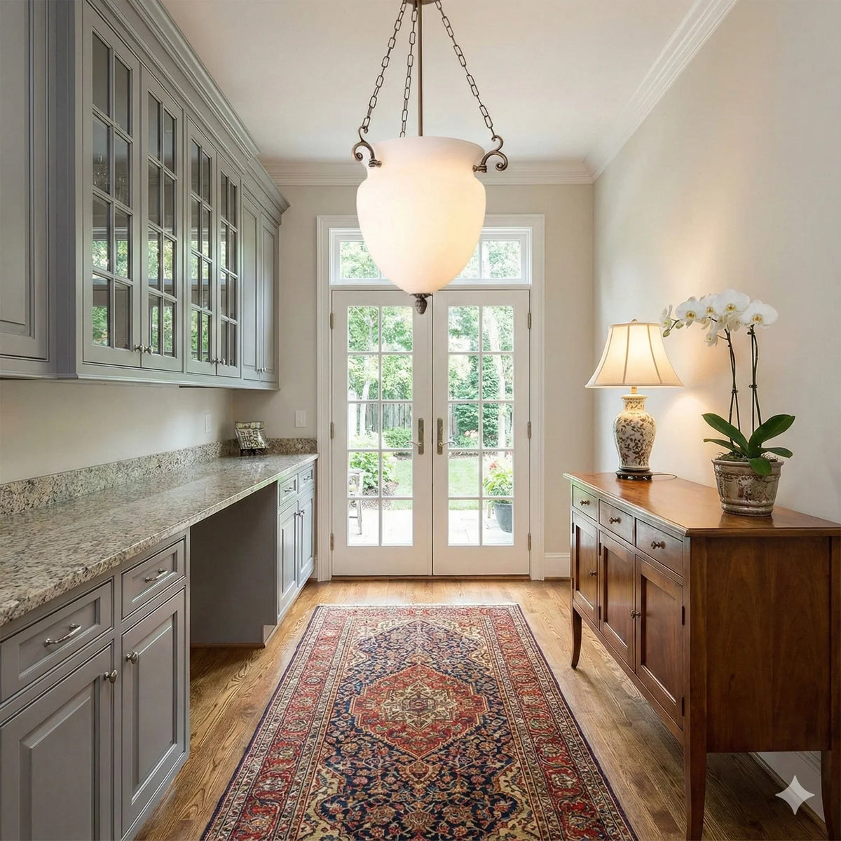 French Retro Glass Bud Chandelier
