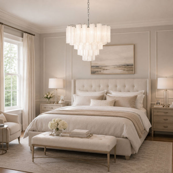 Frosted Glass Cascade Chandelier