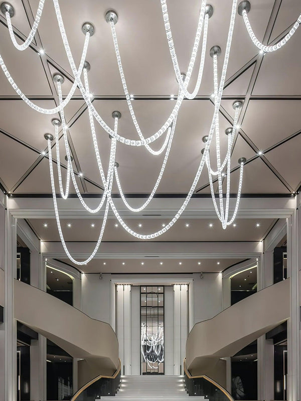 Elyireon Crystal Cascade Chandelier