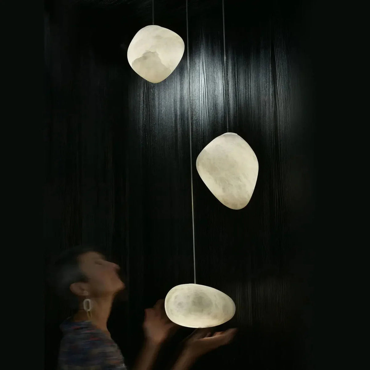 Semicircular Alabaster Pendant Light