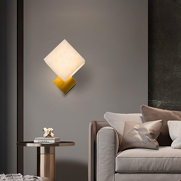 Block Alabaster Wall Sconce