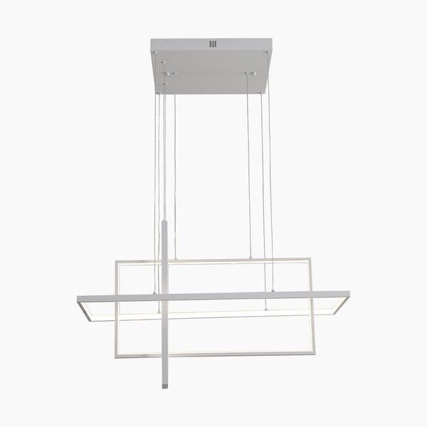 Chandelier LED Geometric Linear Rectangle Aluminum, White