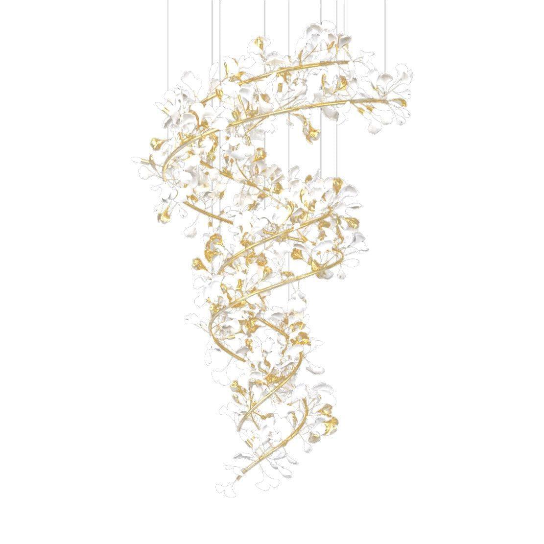 Gingko Spiral Leaf Chandelier