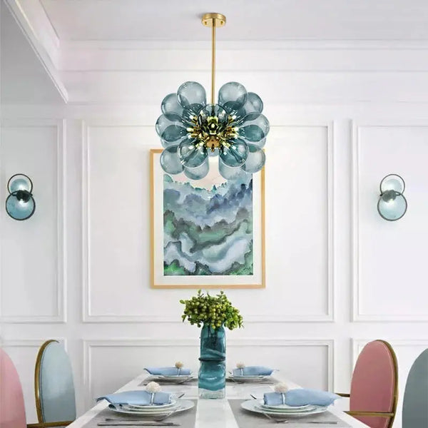 Glass Bubble Ceiling Light Pink & Blue & White