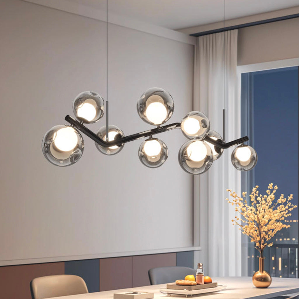 Glass Globe Pendant Light Smoke Grey Italian LED