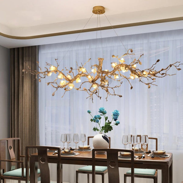 Glass Flower Tree Branch Chandelier