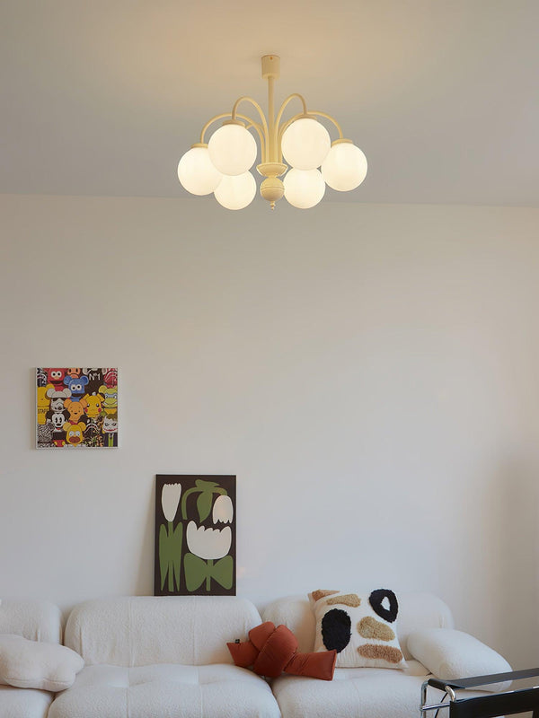Velaora Chandelier Cream Glass Spheres