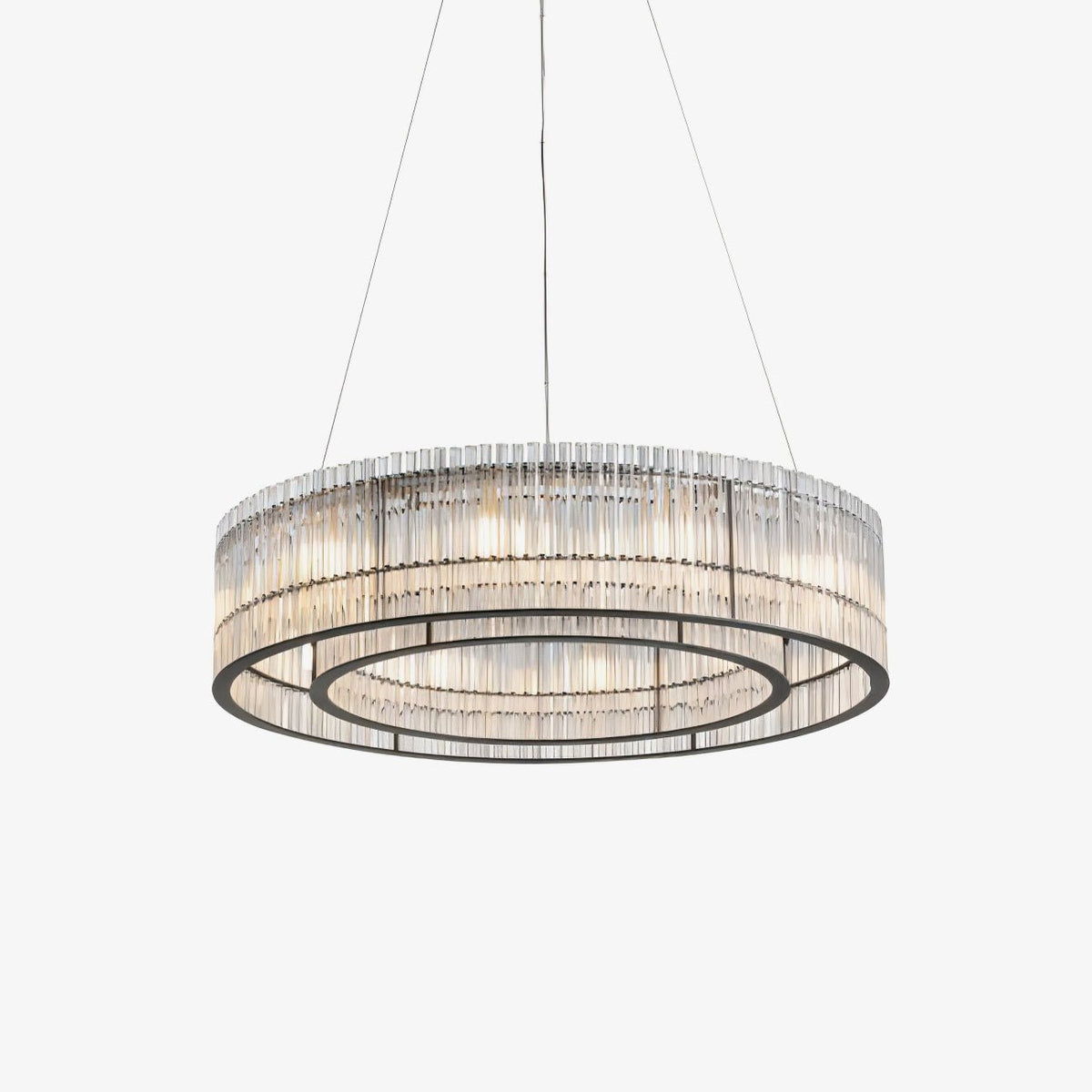 Glass Tube Ring Chandelier