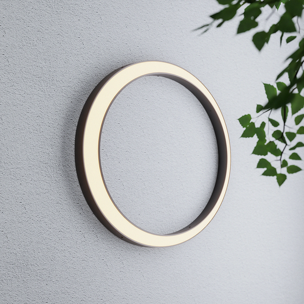Oron Circular Moon Modern Steel Outdoor Wall Lights