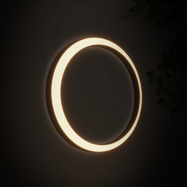Oron Circular Moon Modern Steel Outdoor Wall Lights