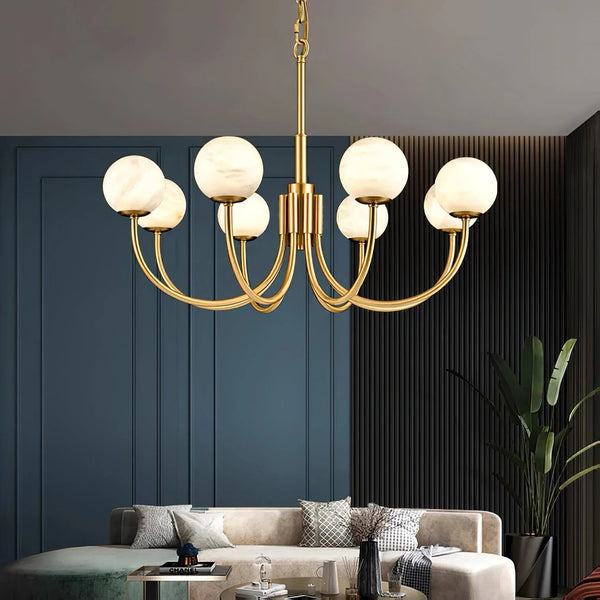 Alabaster Maytoni Erich Brass Chandelier