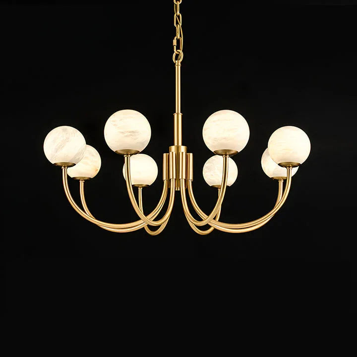 Alabaster Maytoni Erich Brass Chandelier
