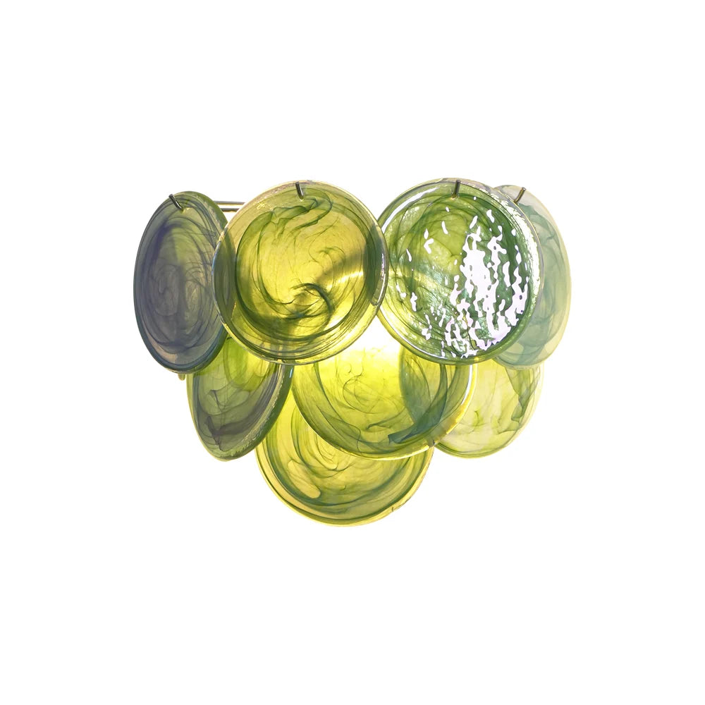 Green Murano Disc Wall Sconce