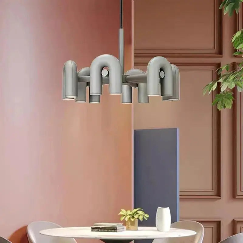 Art Decor Style U Shaped Chandelier Black/Orange/Blue/Grey