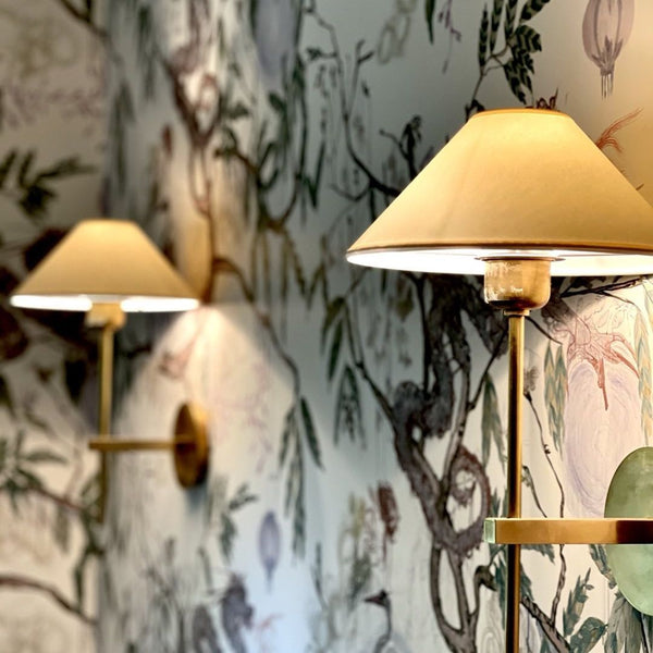 Zosilara Vintage Brass Fabric Wall Lamp