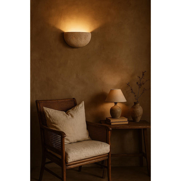 Cuvenarae Moon Travertine Wall Lamp