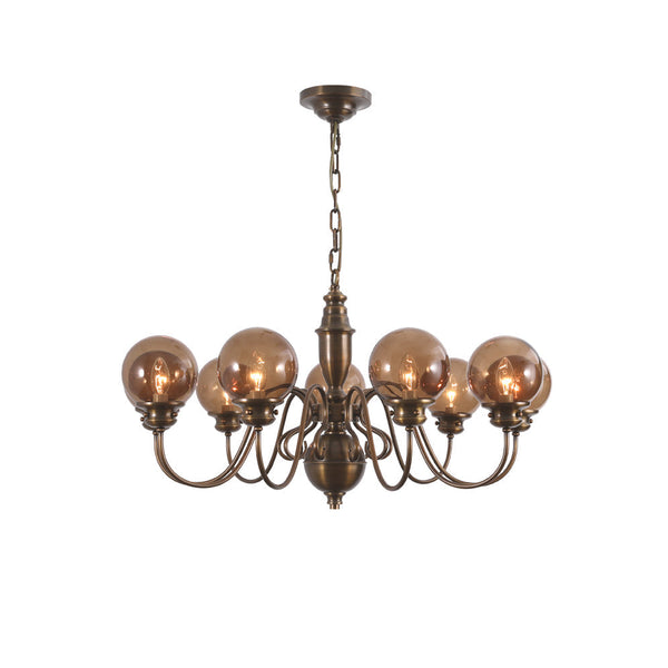 Ciphaen Postmodern Luxury Brass Glass Chandelier