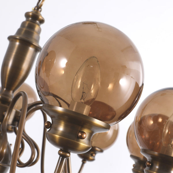 Ciphaen Postmodern Luxury Brass Glass Chandelier
