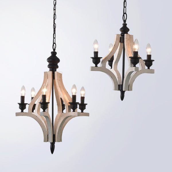 Ephaos Vintage Industrial Wooden Chandelier