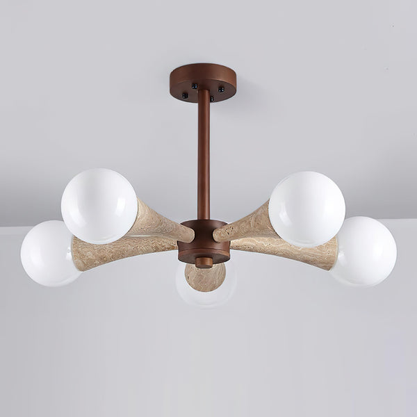 Tavenina Flush Mount Ceiling Light Wood Travertine